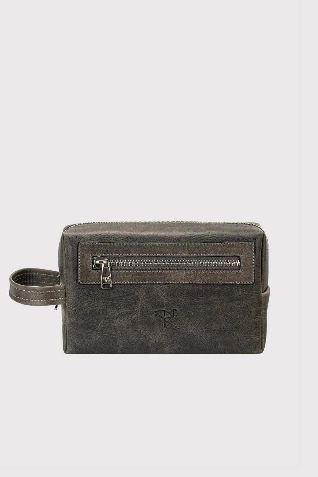 Çantë dore lëkure, ngjyrë gri, Zoozie Bags Boston Crazy