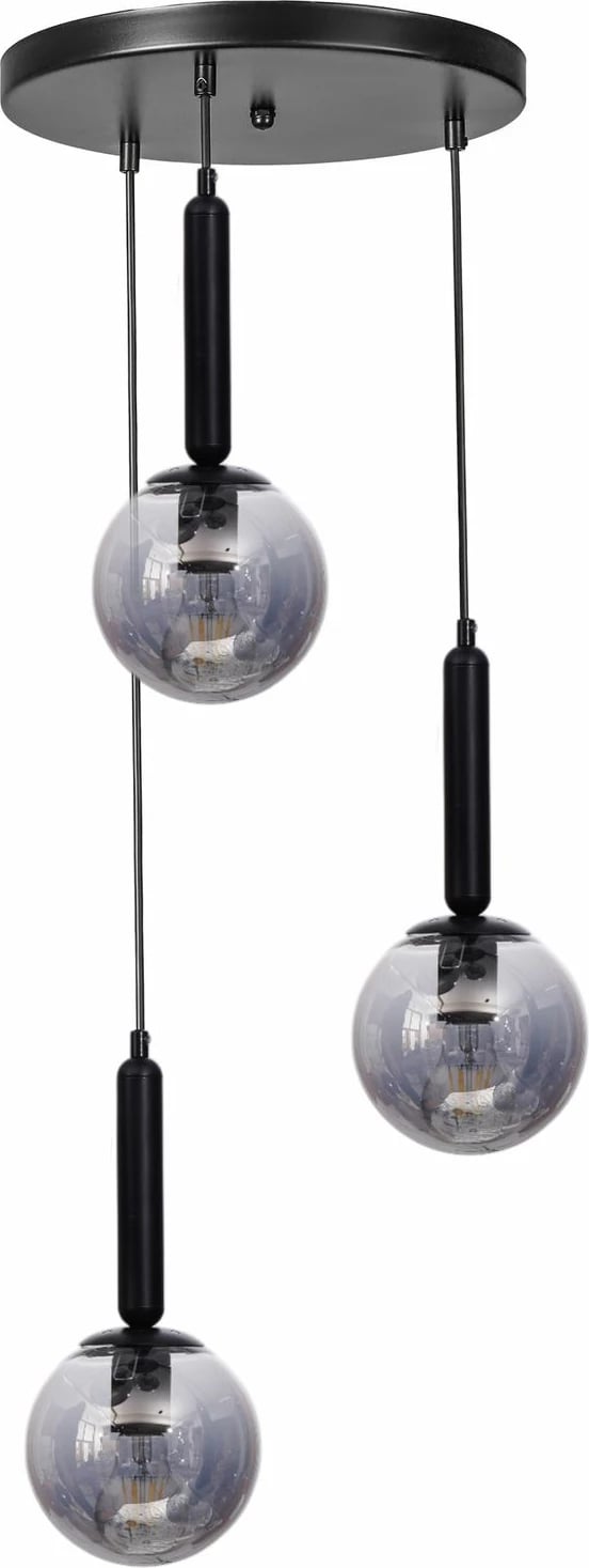 Llambë tavani Opviq, 9059-3, metal dhe xham, gri/zi