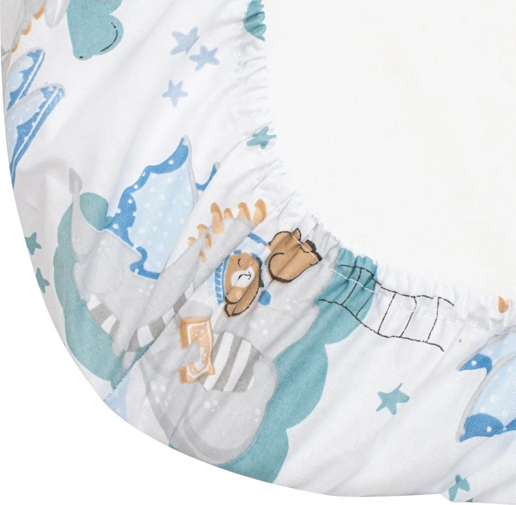 Çarçaf pambuku për karrocë, NEW BABY, Dragon, 35x75 cm, jeshile