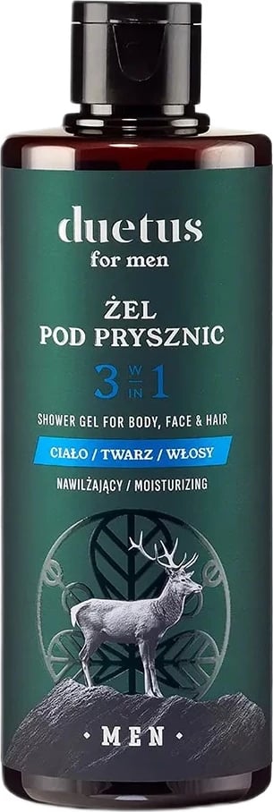Xhel dushi 3-në-1 për meshkuj Duetus Moisturizing, 300ml