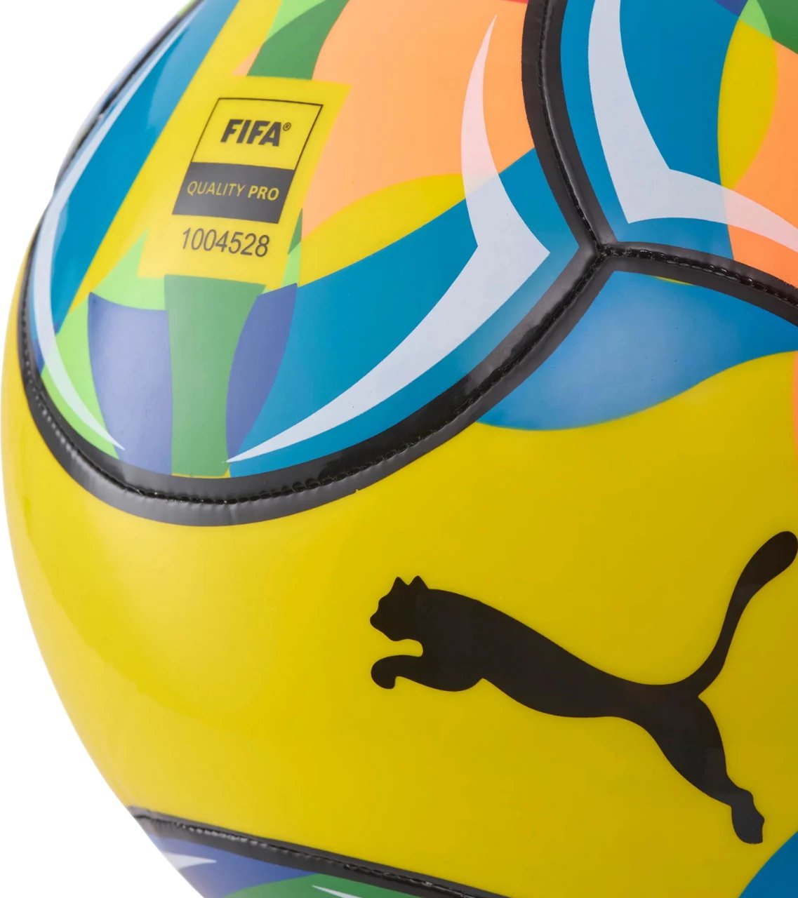 Top futbolli Puma për meshkuj, verdhë-kaltër-gjelbër