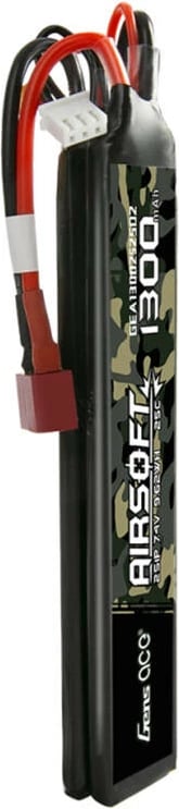 Bateri LiPo Gens ace GEA13002S25D2 për Airsoft, 1300mAh, 7.4V, 25C, T-plug, kamuflazh