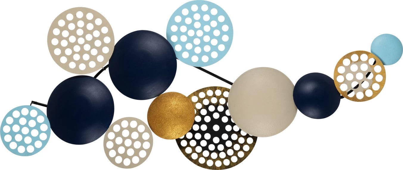 Aksesor dekorativ metalik për mur, Wallity Bronte, shumëngjyrësh, 90x42cm