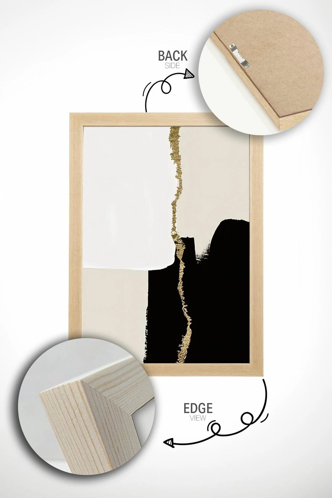 Pikturë dekorative me kornizë (2 copë), Wallity, Ersy2Lımodel2-Ahsap