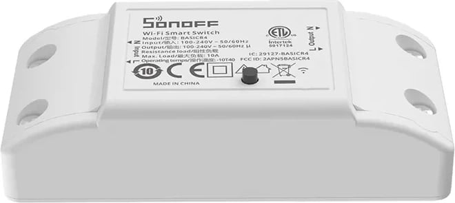 Switch i mençur Sonoff BASICR4, Wi-Fi, 10A, i bardhë