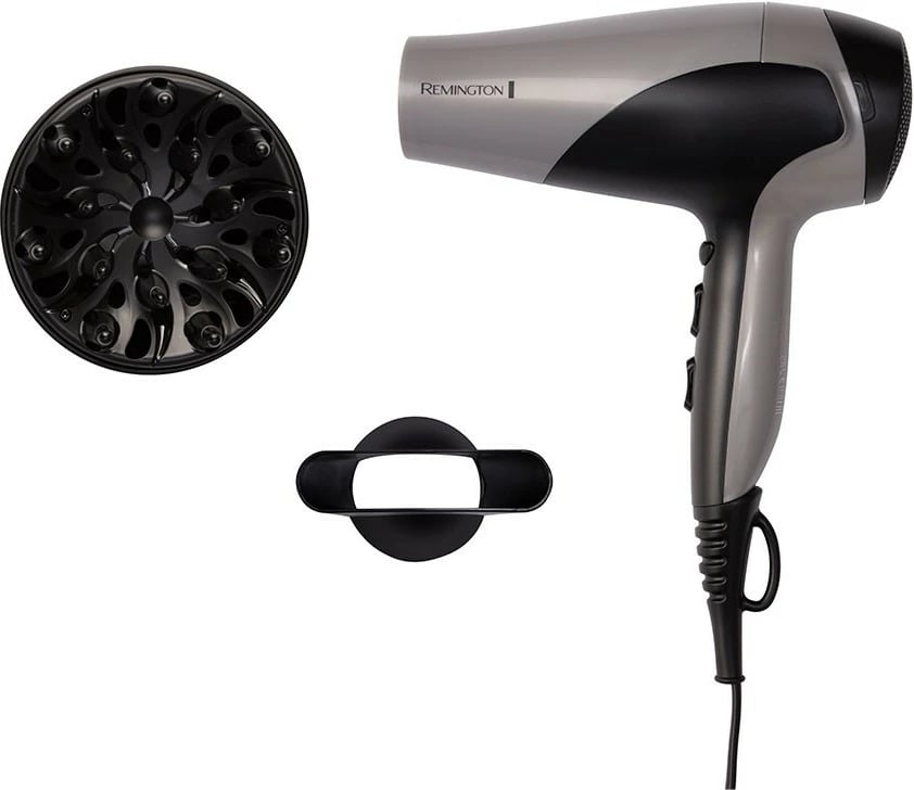 Tharëse flokësh Remington D3190S, 2200 W, me jonizim, e zezë/gri