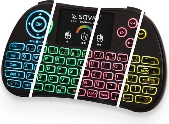 Tastierë wireless Savio KW-03, RGB, e zezë