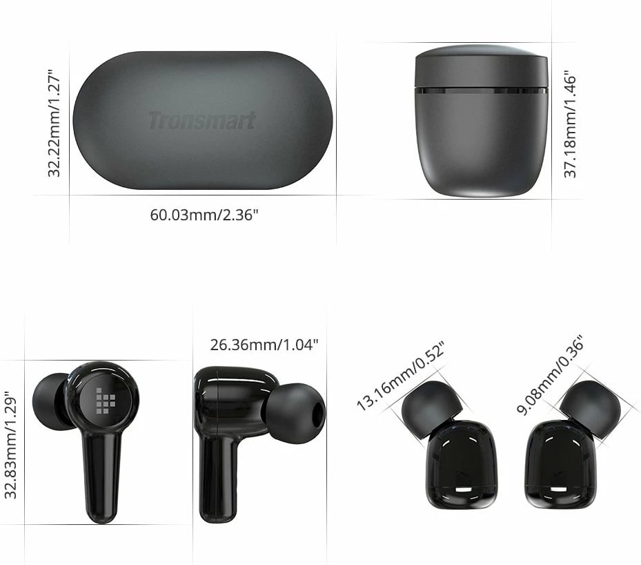 Kufje TWS Tronsmart Apollo Air +, Bluetooth 5.2, ANC, IP45, të zeza