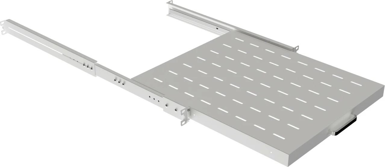 Raft tërheqës për kabinet RACK 19", Lanberg, AK-1021-S, 1U, thellësi 500 mm, ngarkesë 35 kg, gri RAL 7035