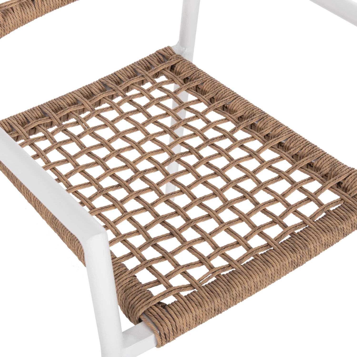 Karrige TRILAN FH6044.01 alumini, e bardhë, ratan sintetik, natyral, 55.5x55x84H cm
