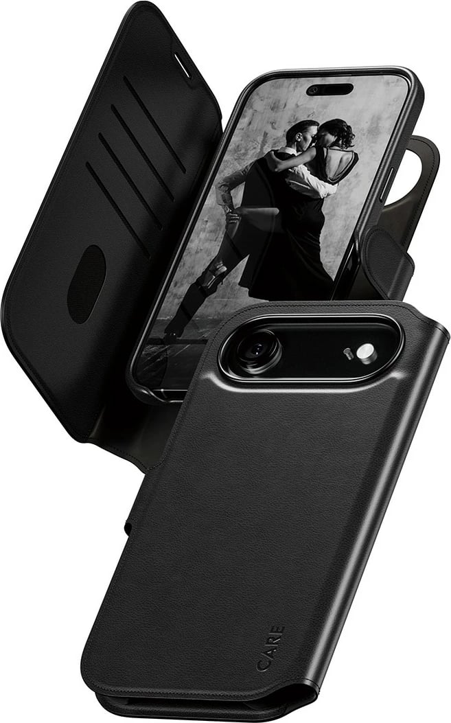 Mbështjellës PanzerGlass CARE Feature Case Tango 2in1 Wallet MagSafe për iPhone, zi