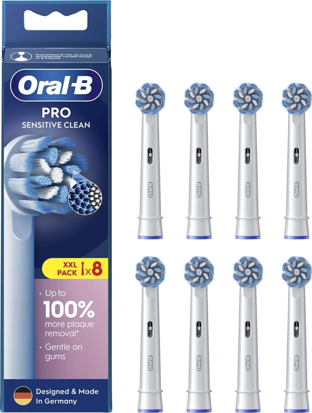 Koka furçe për dhëmbë Oral-B EB60X SensitiveClean, 8 copë, të bardha