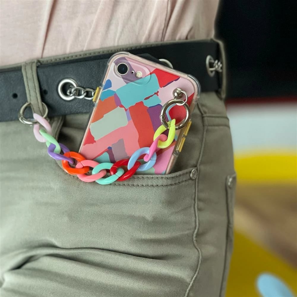 Mbështjellës Hurtel Color Chain Case për Samsung Galaxy A22 5G, me zinxhir shumëngjyrësh