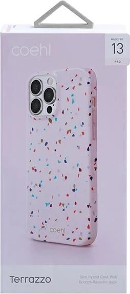 Mbështjellës për celular UNIQ Coehl Terrazzo për iPhone 13 / iPhone 13 Pro, rozë