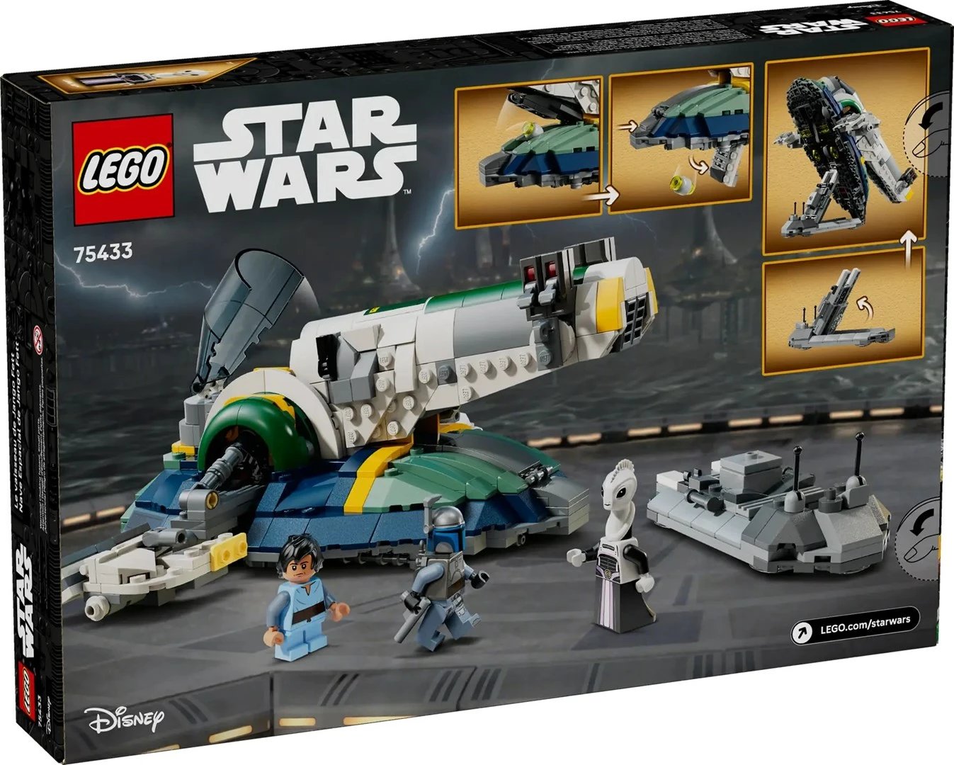Set LEGO Star Wars Jango Fett's Starship 75433 me 3 minifigura