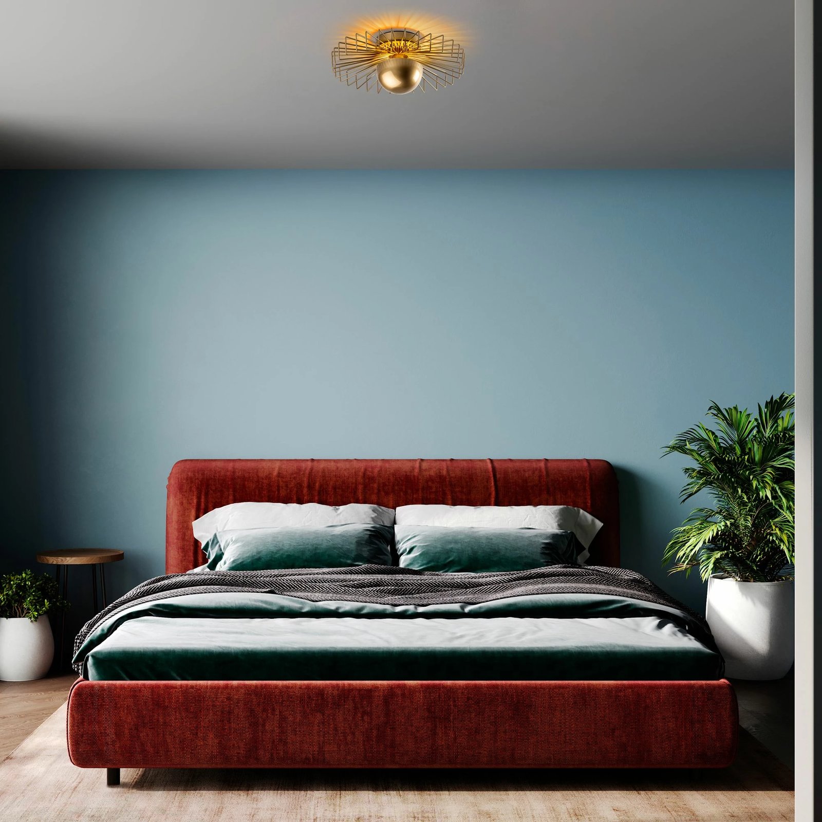 Llambë tavani Opviq Kaya, metal i artë, 45x45x18cm Llambë tavani Opviq Kaya, metal i artë, 45x45x18cm