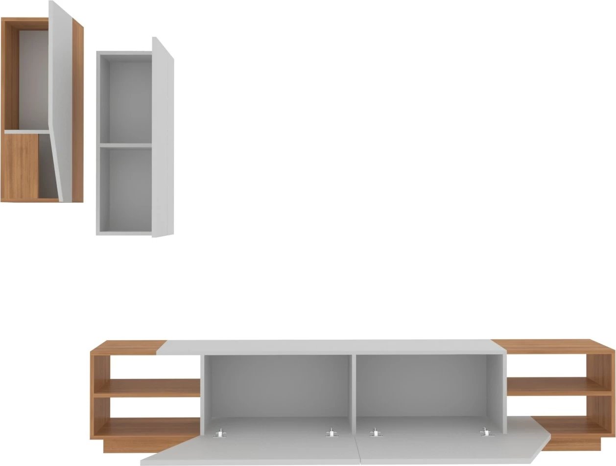 Komodë TV Hanah Home, ngjyrë zebra - e bardhë, teak