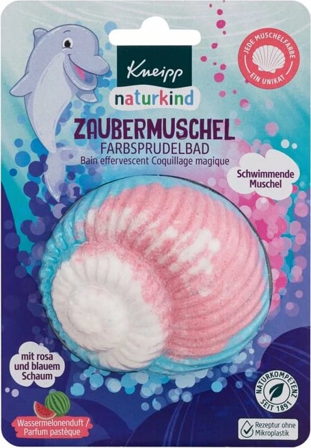 Bombolë për banjë për fëmijë Kneipp Magic Shell Fizzy Bath, 85g