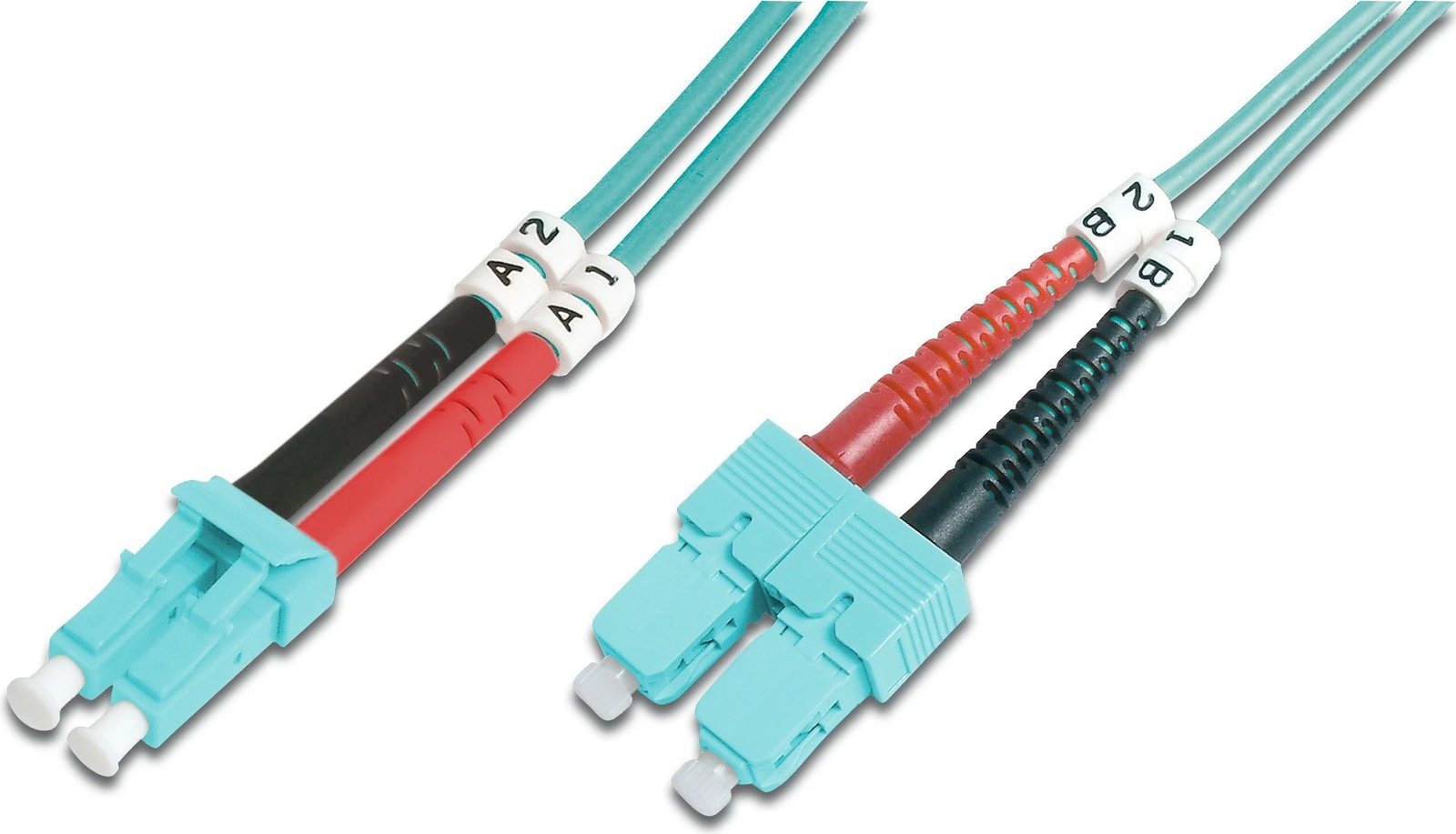 Kabllo optik Digitus Patchkabel LC në SC, 2m, OM3, aqua