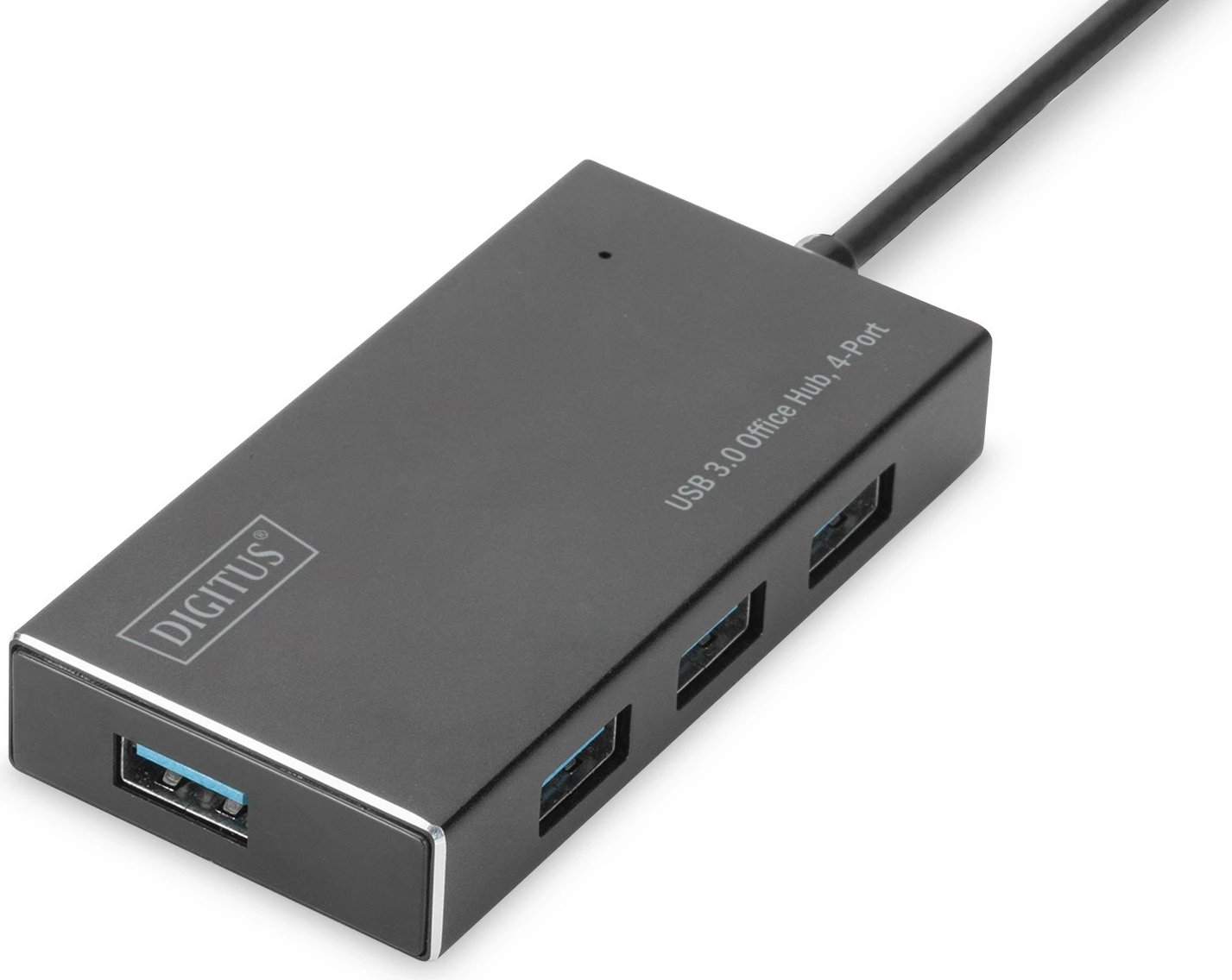 Hub USB Digitus 3.0, 4-Port, 5000 Mbit/s, Alumini, 1.2 m, Zi
