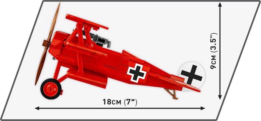 Set ndërtimi Cobi Fokker DR.1 Red Baron, 221 pjesë, me figura, Kuqe