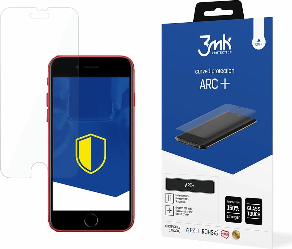 Foli mbrojtëse për ekran, 3mk ARC+, për iPhone SE 2020/2022/8/7, Transparente