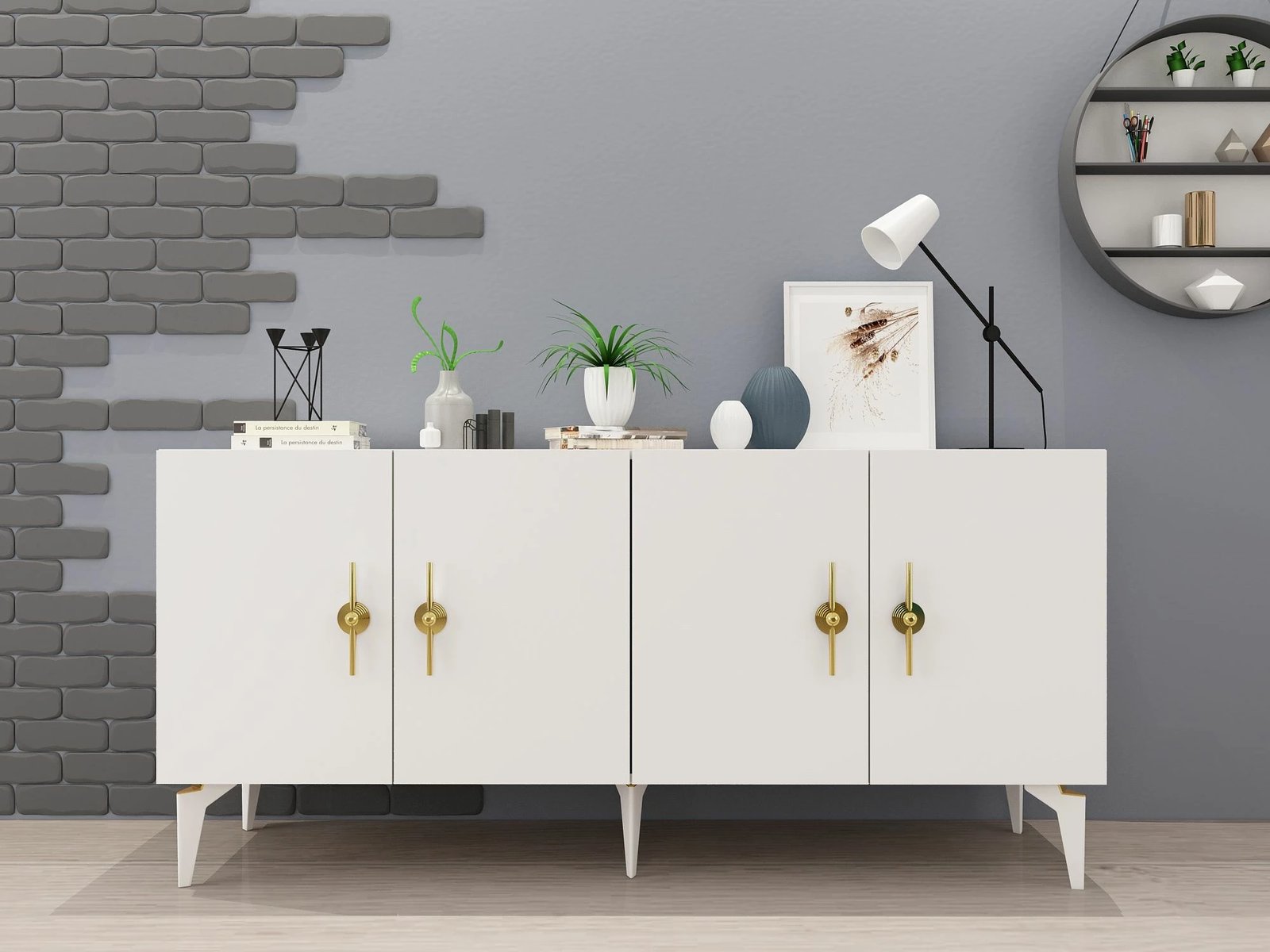 Konsolë Skye Decor, Zenit, e bardhë