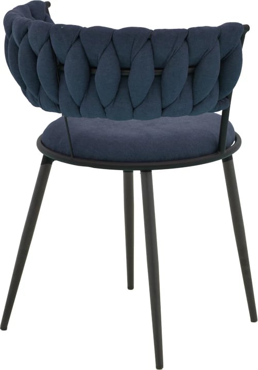 Karrige Alkia I, set prej 2 copësh, stof ngjyrë kaltër e errët, këmbë metalike të zeza, 57x58.5x72cm