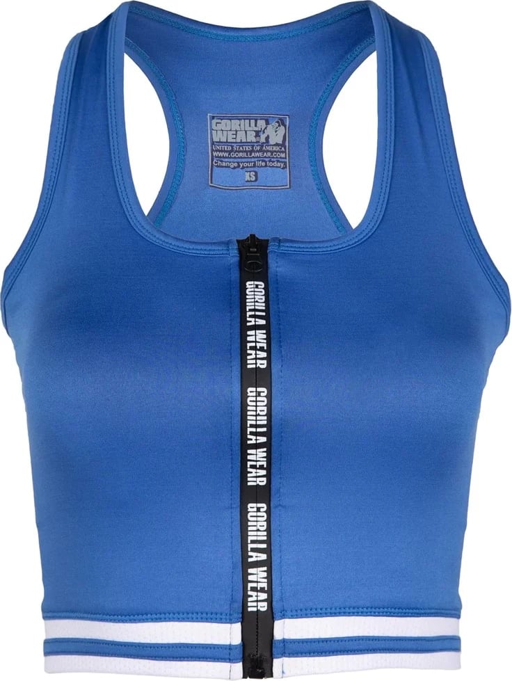 Mesa Zip Front Crop Top - Blue