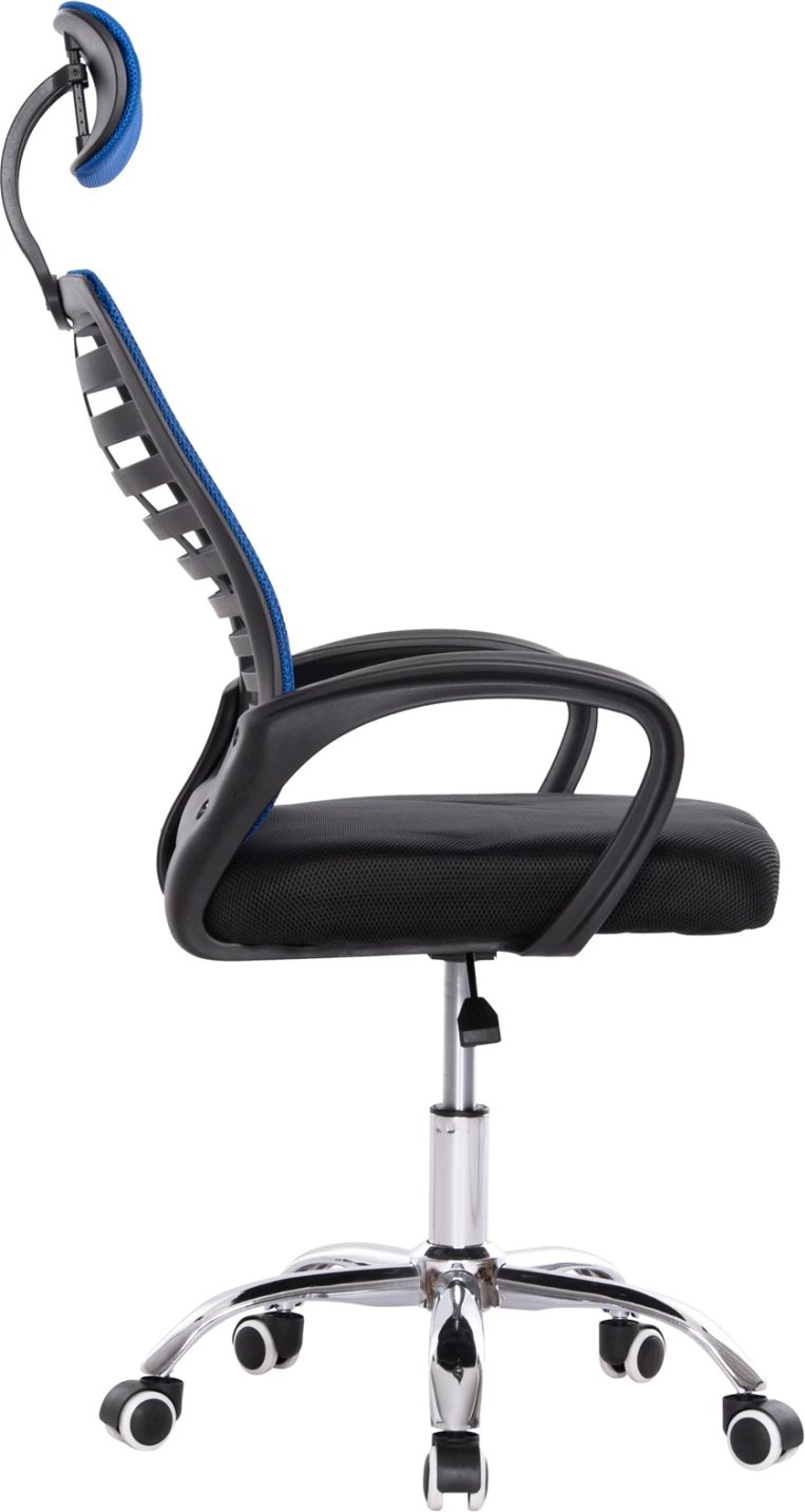 Karrige zyre TRAIL2 FH1193.36, ngjyrë blu dhe e zezë, pëlhurë rrjetë-krom, 61x61x116H cm.