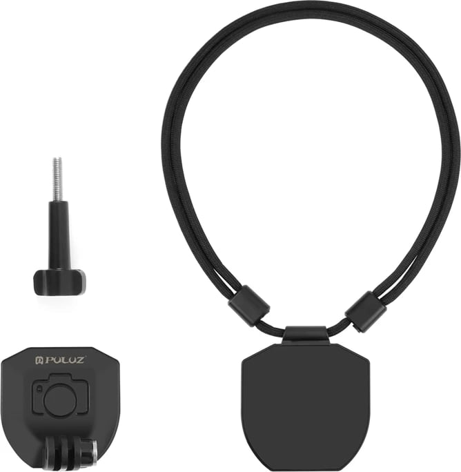 Mbajtës magnetik për qafë Puluz PU739B për kamera sportive, i zi