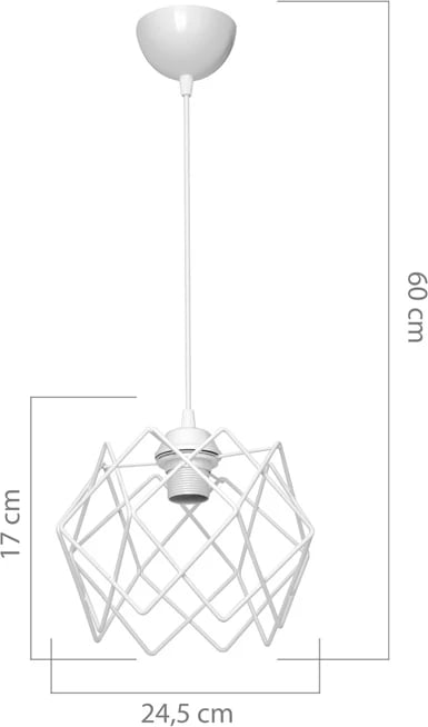 Llambë tavani një-dritëshe E27 Teeby metalike, ngjyrë e bardhë, Φ22x17cm