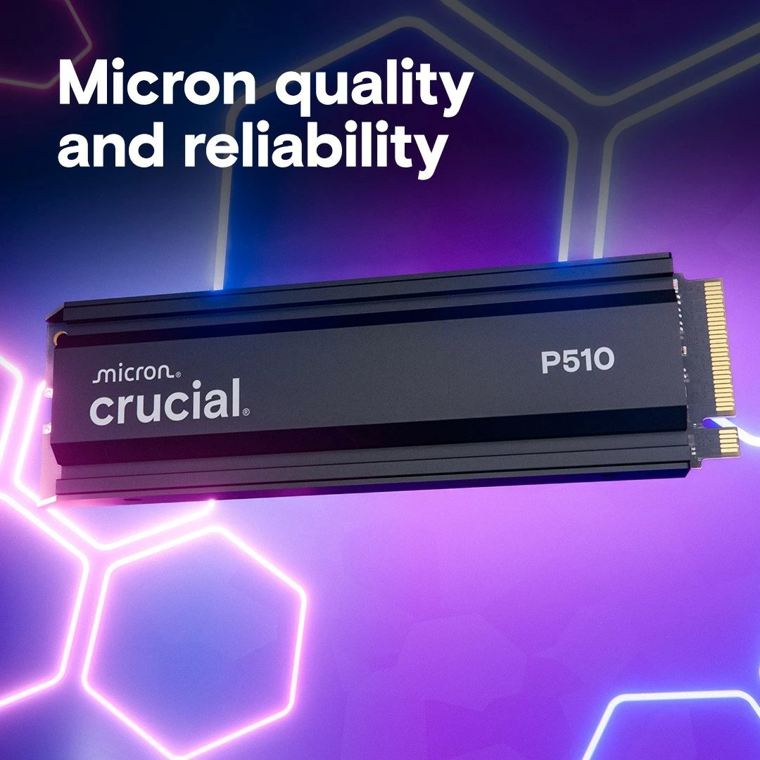 SSD Crucial P510 Radiator, 2TB, M.2 NVMe, PCIe 5.0