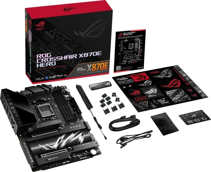Pllakë amë Asus ROG Crosshair X870E Hero, Socket AM5, DDR5, PCIe 5.0, ATX, e zezë