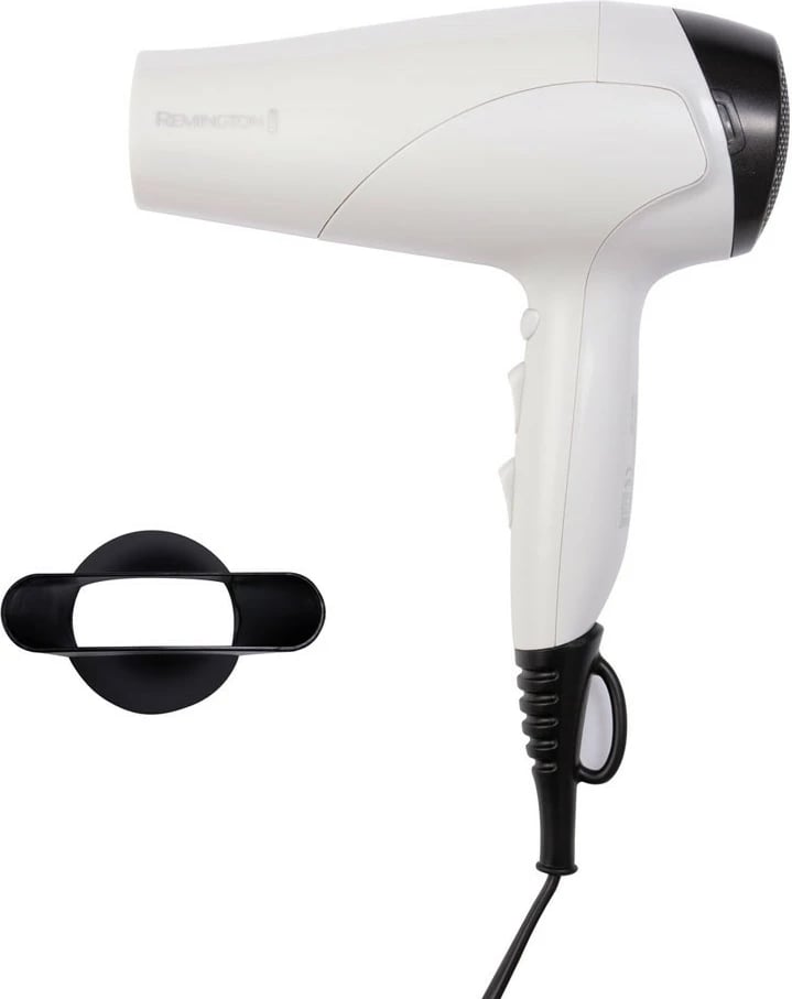 Tharëse flokësh Remington D3194, 2200 W, jonizim, e bardhë, me koncentrator dhe difuzor
