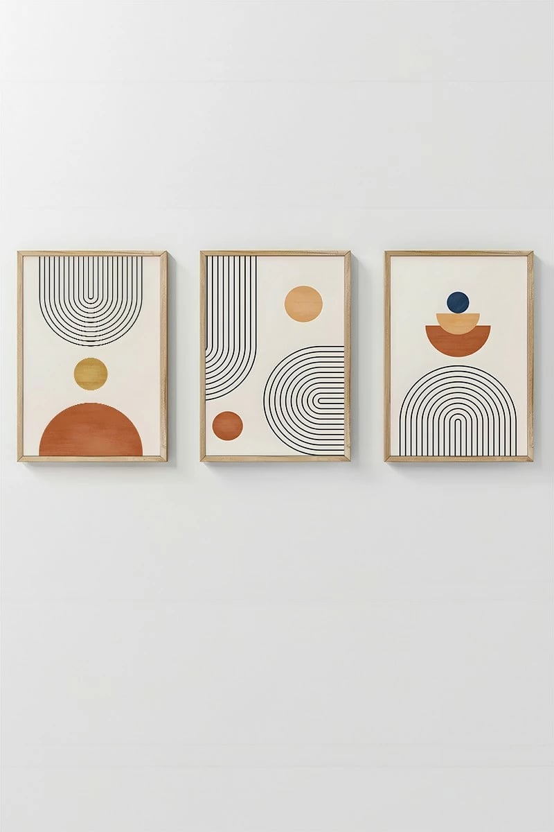 Pikturë dekorative me kornizë (3 copë), Wallity, 3Dartsohoset16