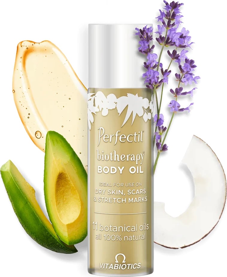 Perfectil Biotherapy Body Oil – Përdorim i jashtëm për lëkurë të thatë, shenja dhe shtrirje Perfectil Biotherapy Body Oil – Përdorim i jashtëm për lëkurë të thatë, shenja dhe shtrirje