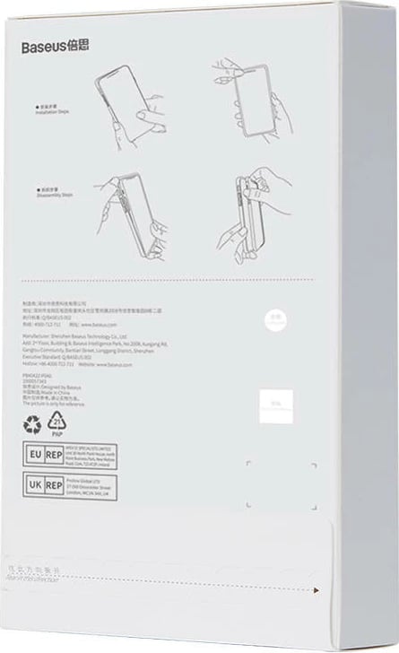 Mbështjellës Baseus Magnetic Crystal Clear për iPhone 13, transparent, me xham të temperuar dhe set pastrimi