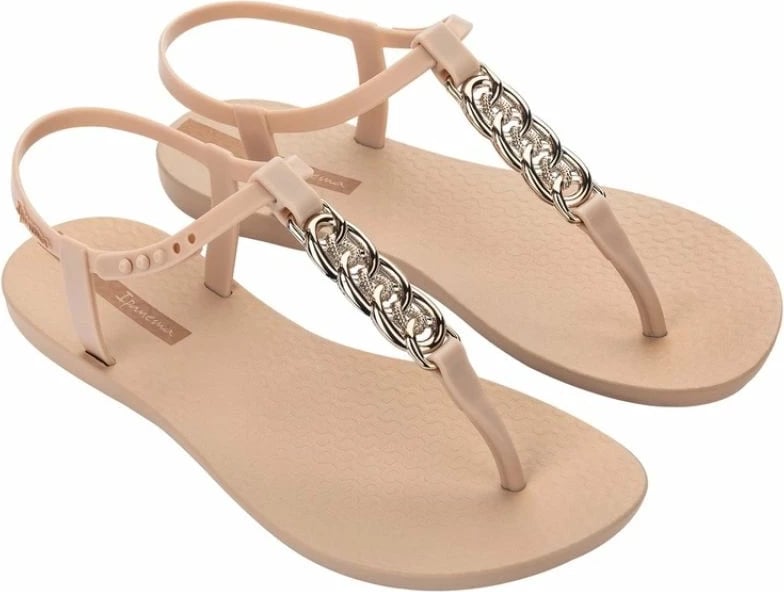 Sandale flip-flop për femra Ipanema, bezhë me ari