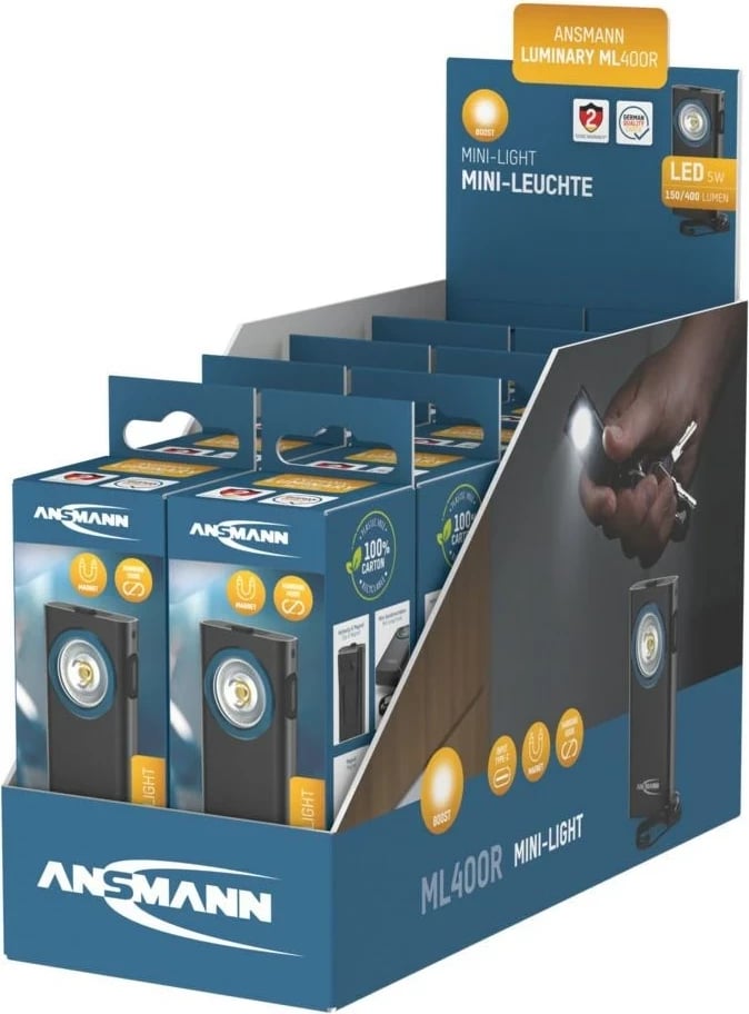Dritë çelësi ANSMANN ML400R, LED, 300 mAh, e zezë