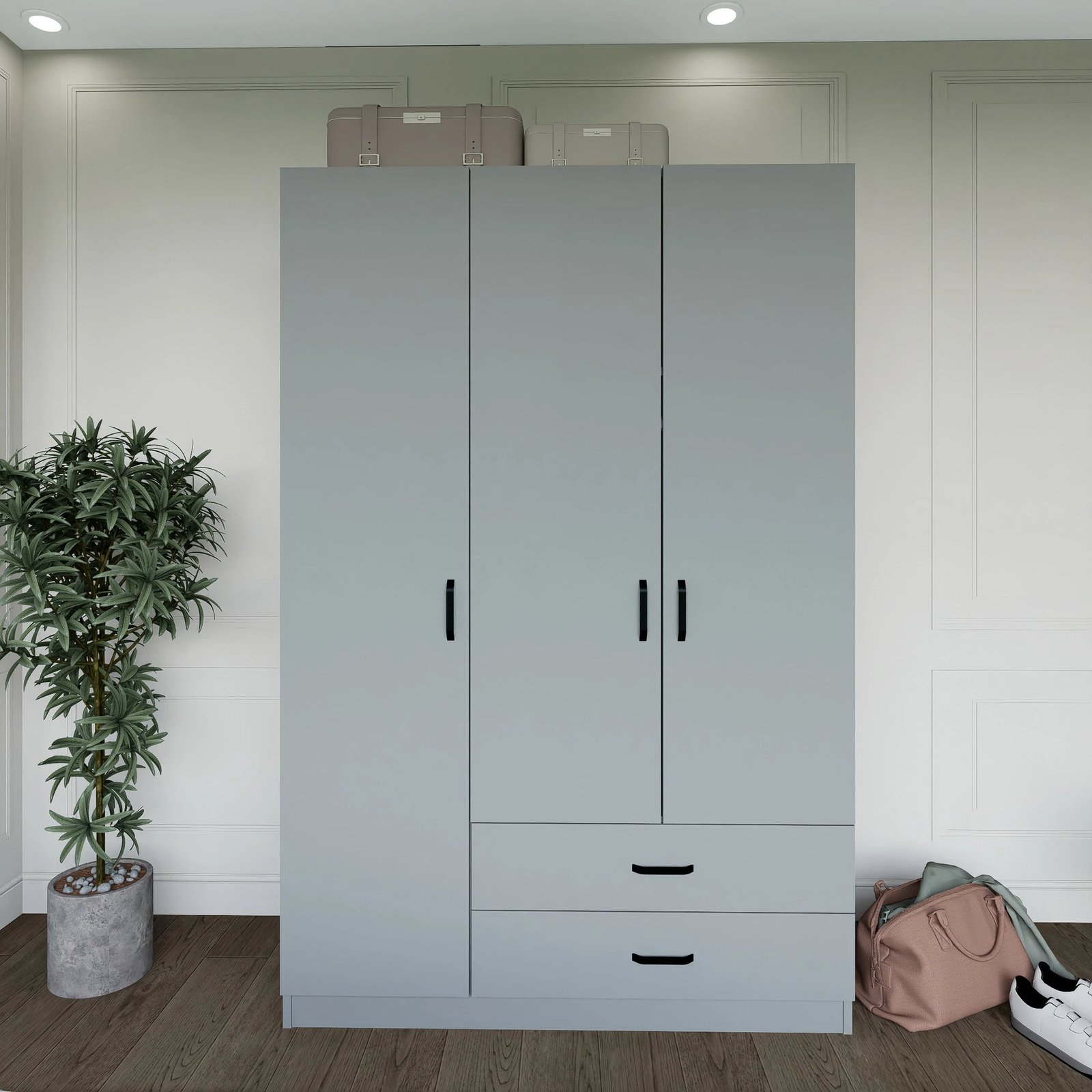 Dollap rrobash, ngjyrë gri, Skye Decor Yaman Luna 1600-037, 120x181x45cm