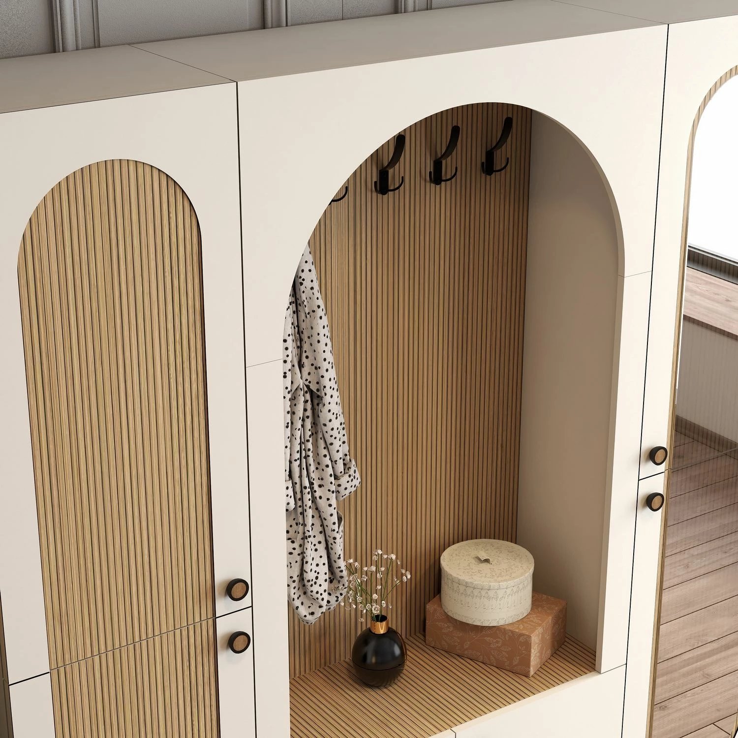 Stendë për korridor Skye Decor, ngjyrë krem dhe lis, Palermo Klm