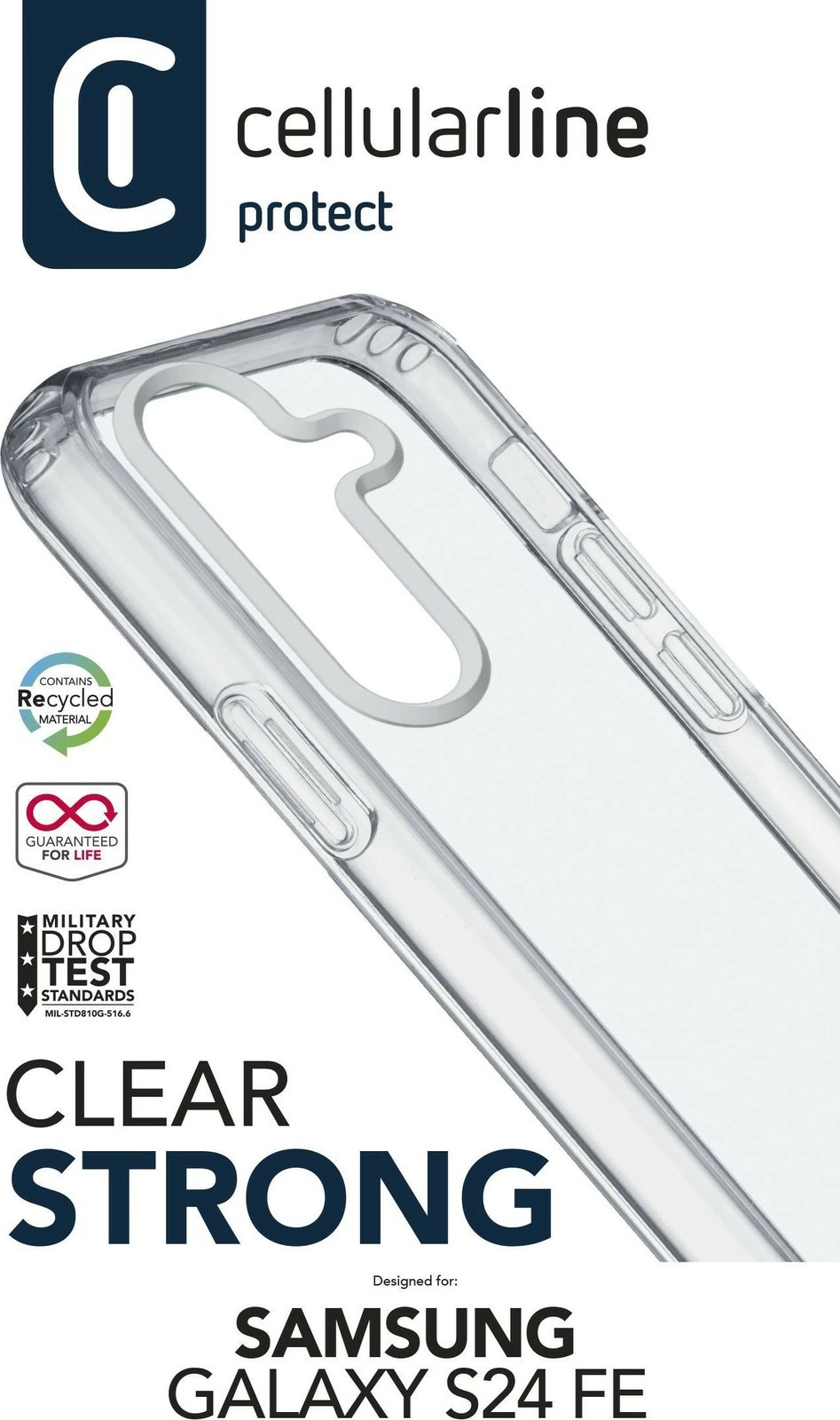Mbështjellës Cellular Line për Samsung Galaxy S24fe, 6.7 inch, transparent