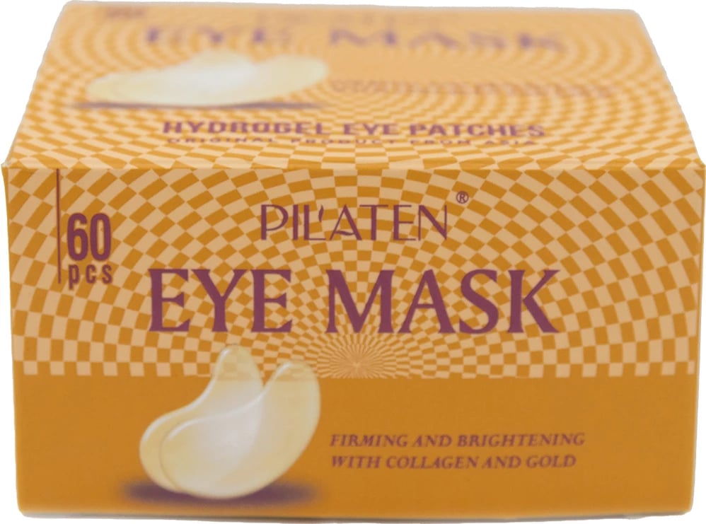 Maskë për sy hydrogel për femra Pilaten me kolagjen dhe ar, 60 copë