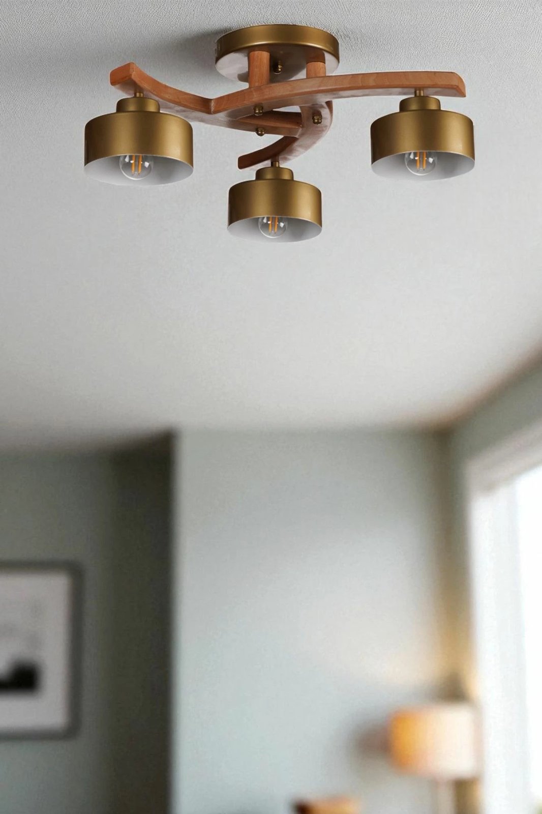 Llambë tavani Opviq, ngjyrë ari dhe arre, 9001-7