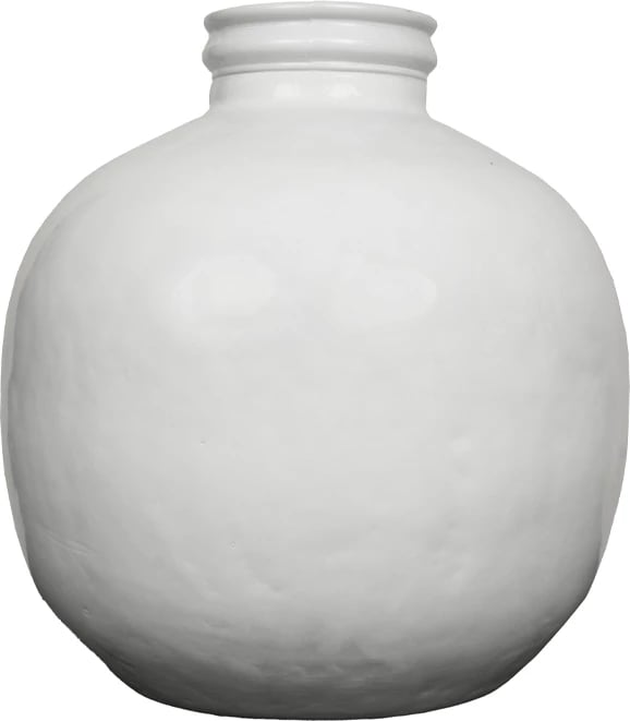 Vazo ICE AGE, qelq i ricikluar, e bardhë, 32x32x35cm