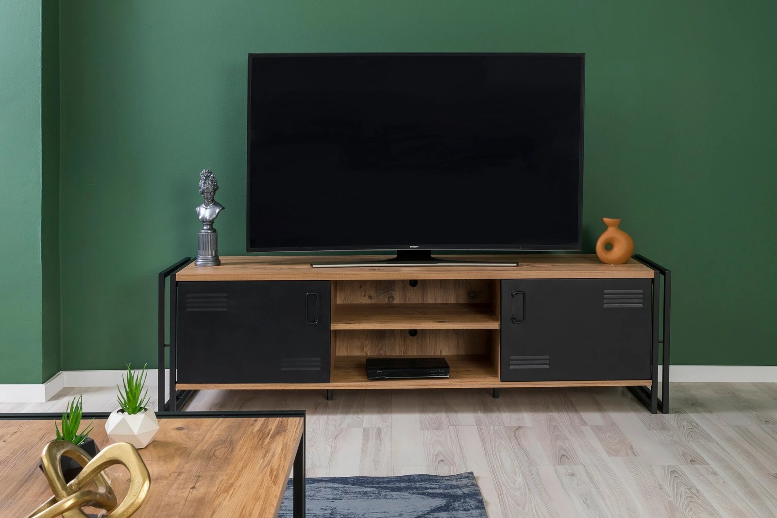 Set mobiljesh për dhomë dite Skye Decor, Cosmo Takım 23, ngjyrë Atlantic Pine dhe e zezë