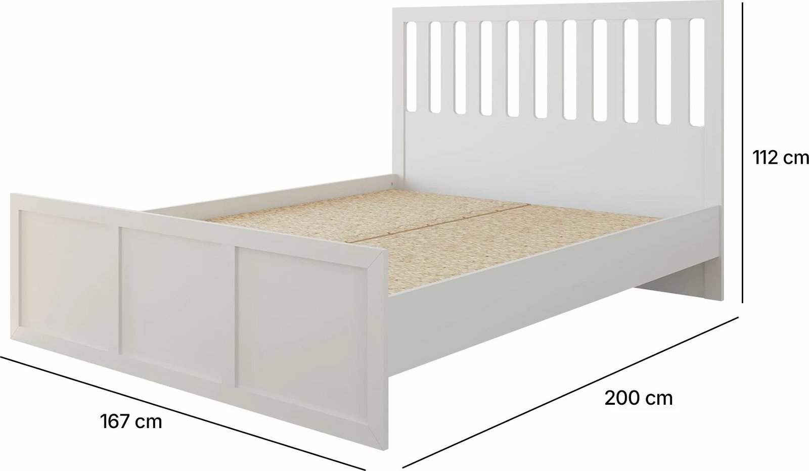 Krevat dopio, ngjyrë e bardhë matte, Skye Decor, RB-168-04-004