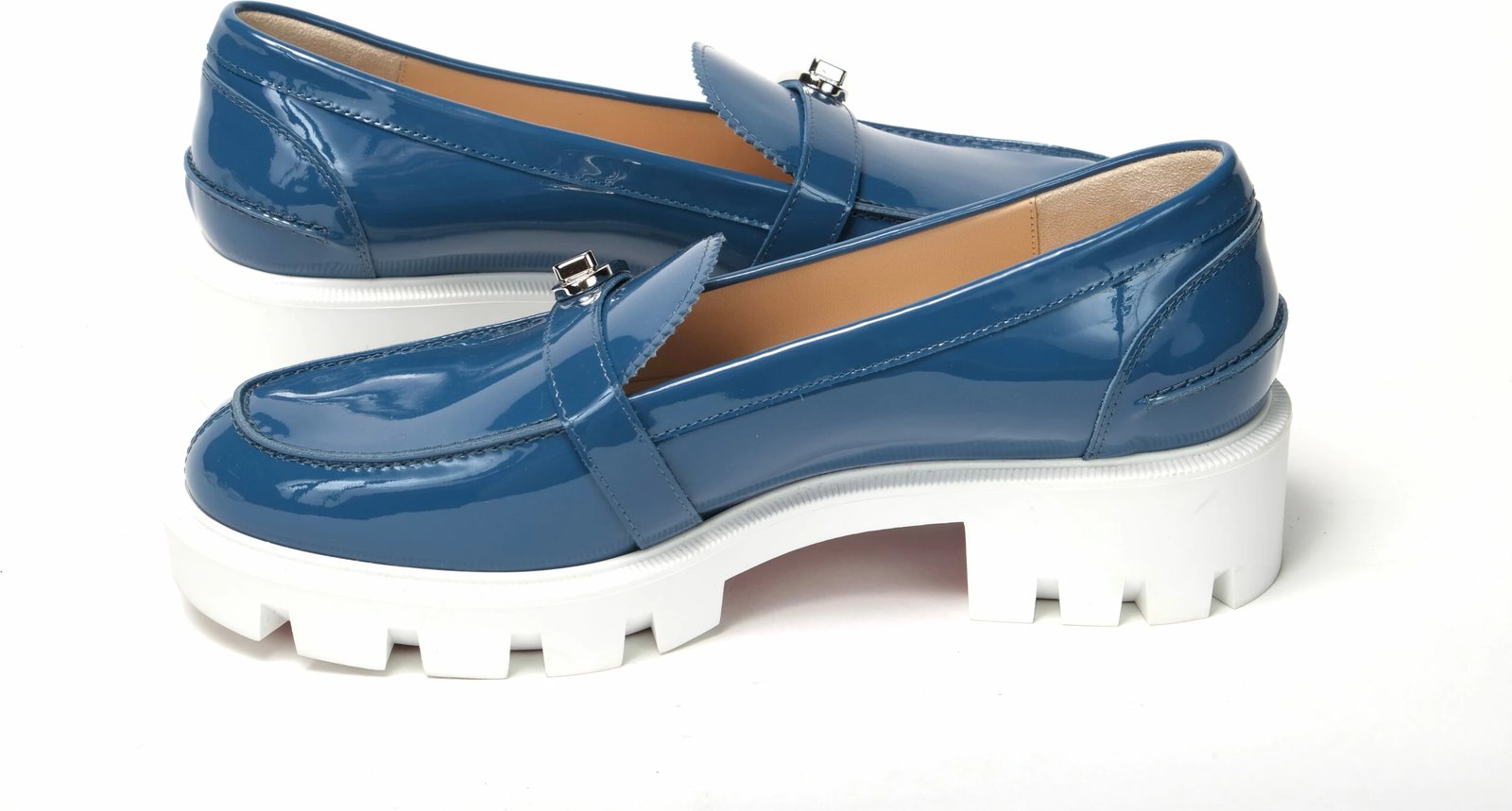 Këpucë Christian Louboutin, për femra, blu dhe bardhë