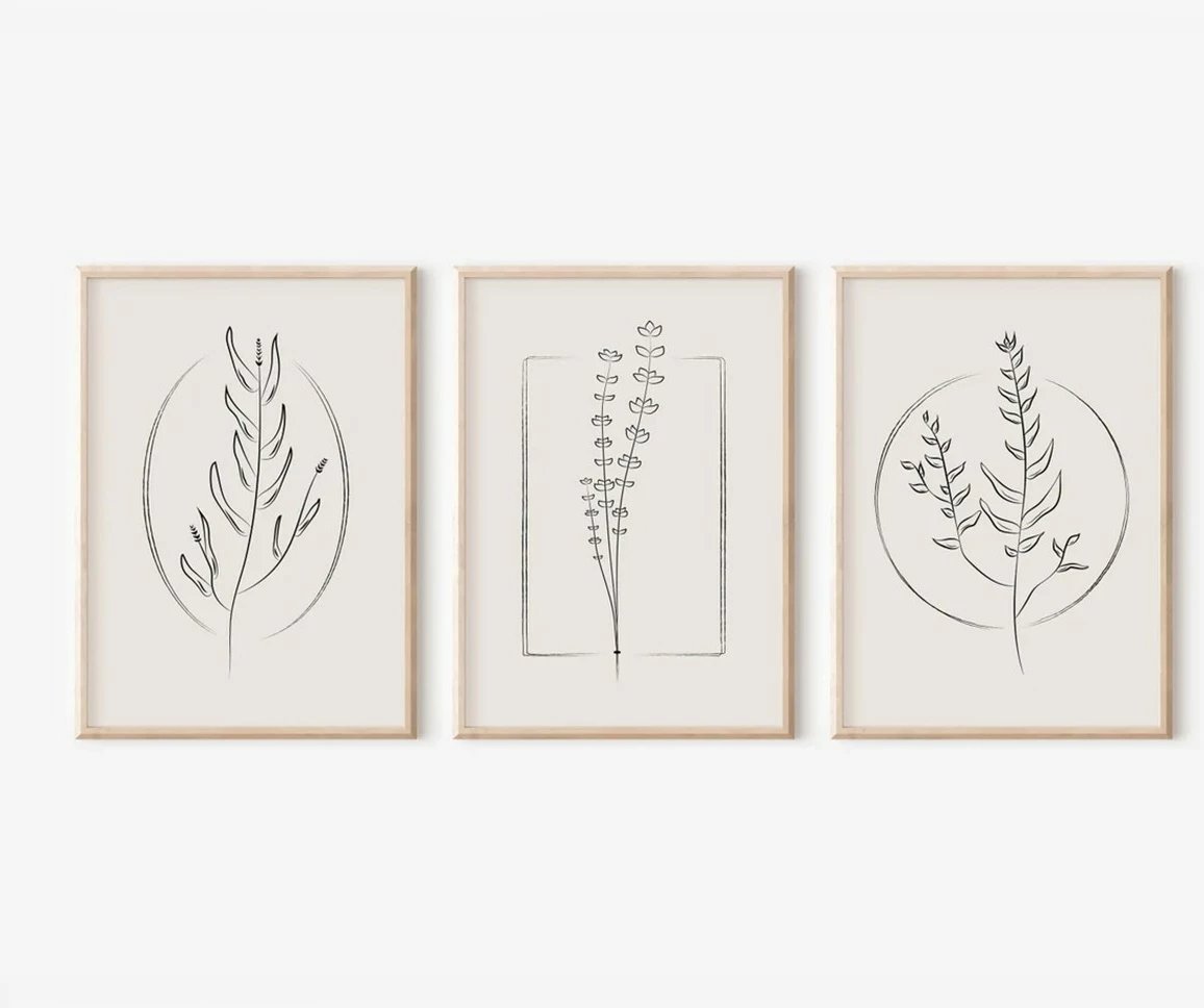 Pikturë dekorative me kornizë (3 copë), Wallity, 3Dartsohoset61